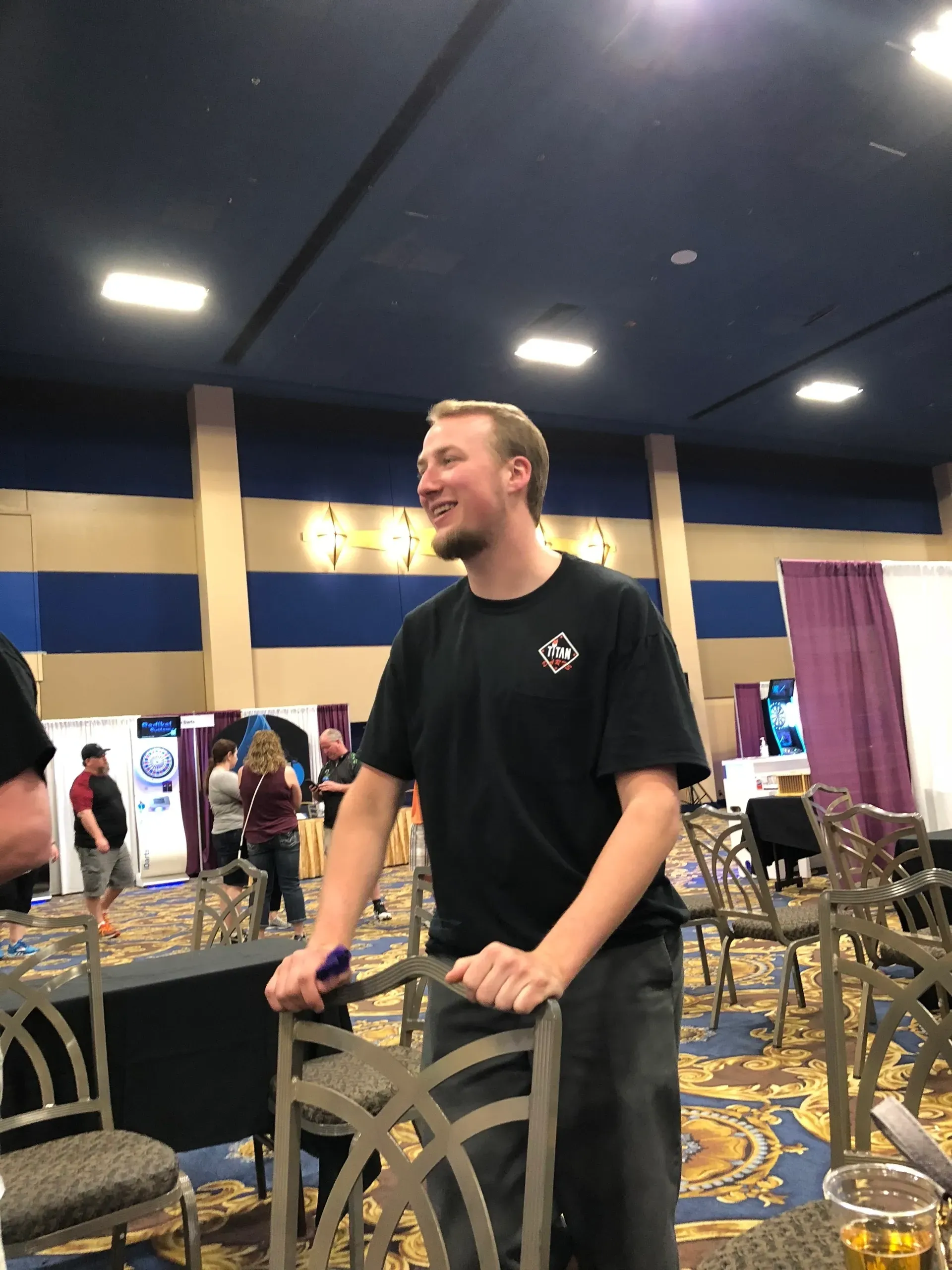 Man smiling at event