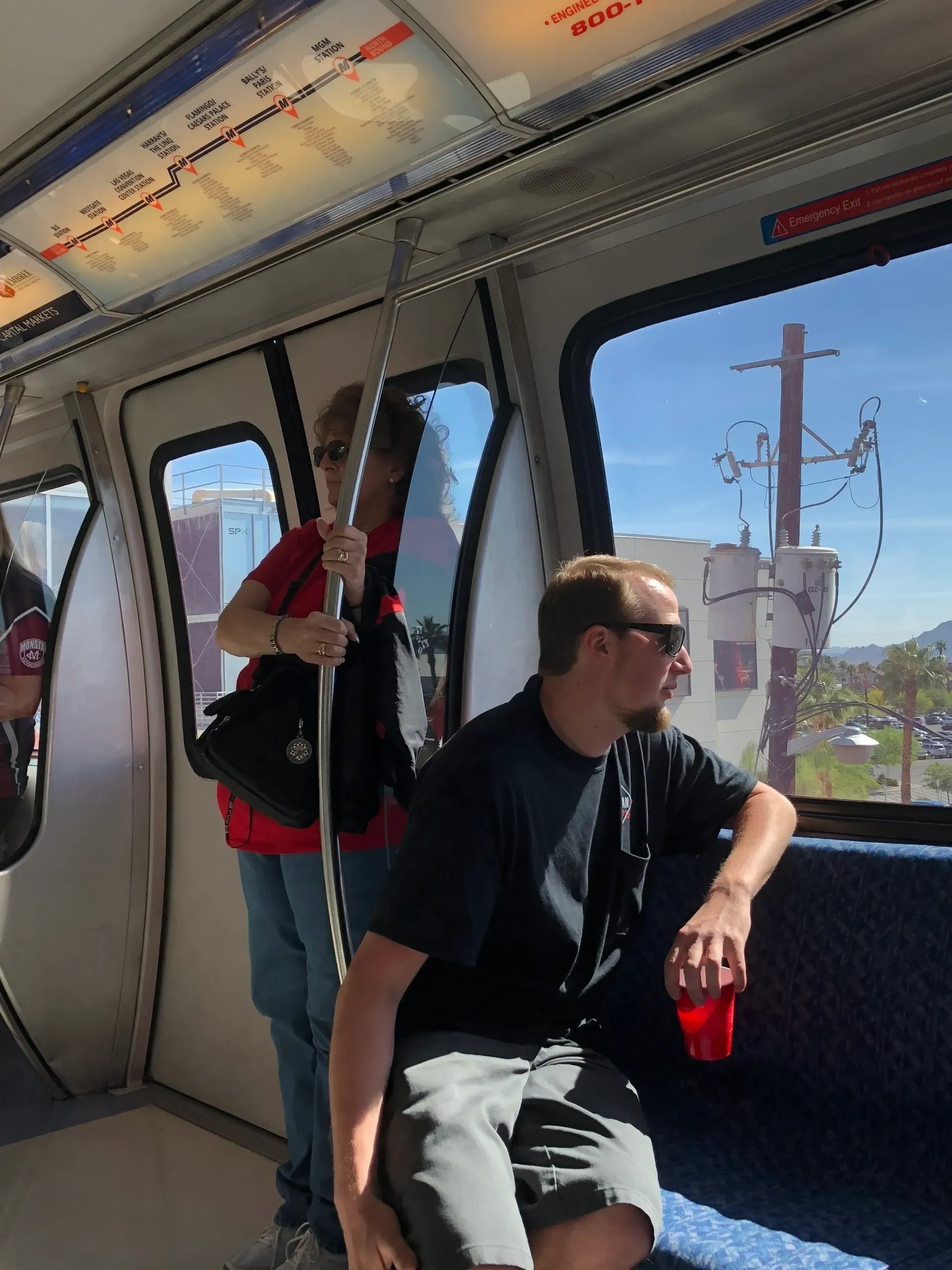 People riding a city train