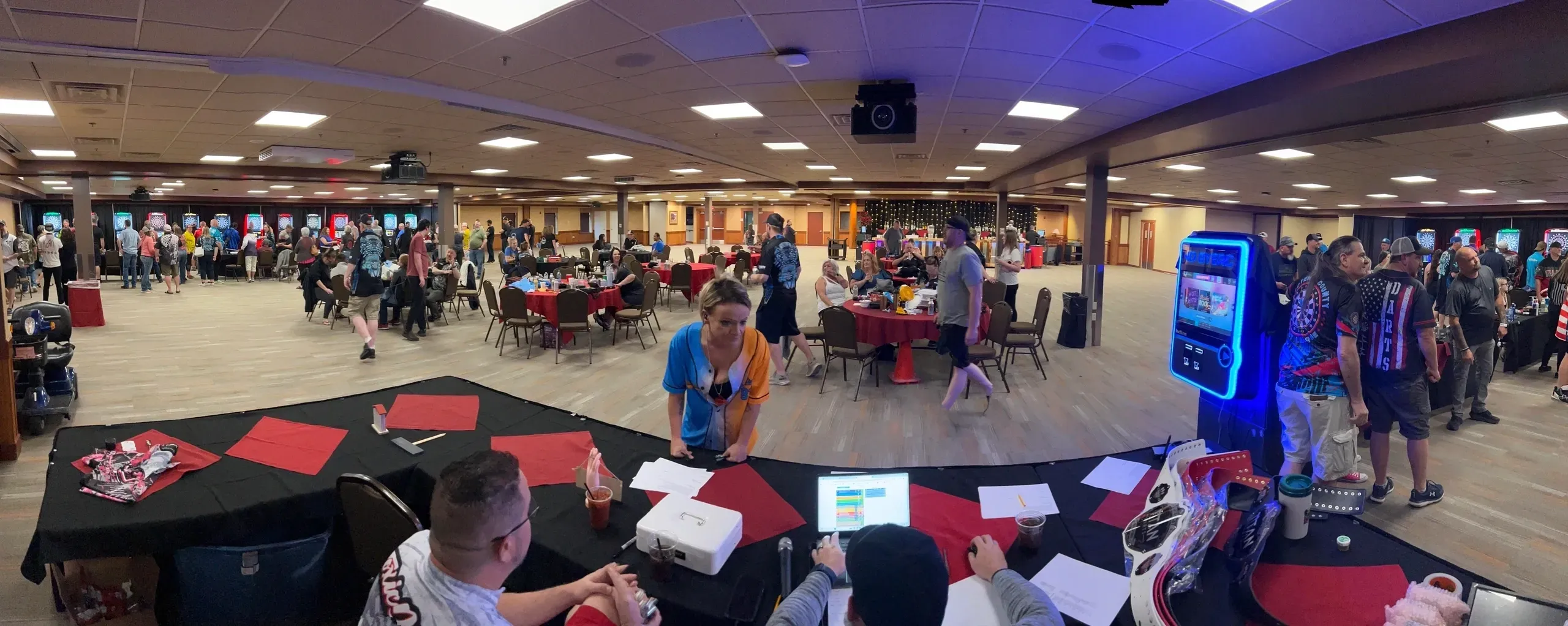 Crowd enjoying an organized indoor gathering