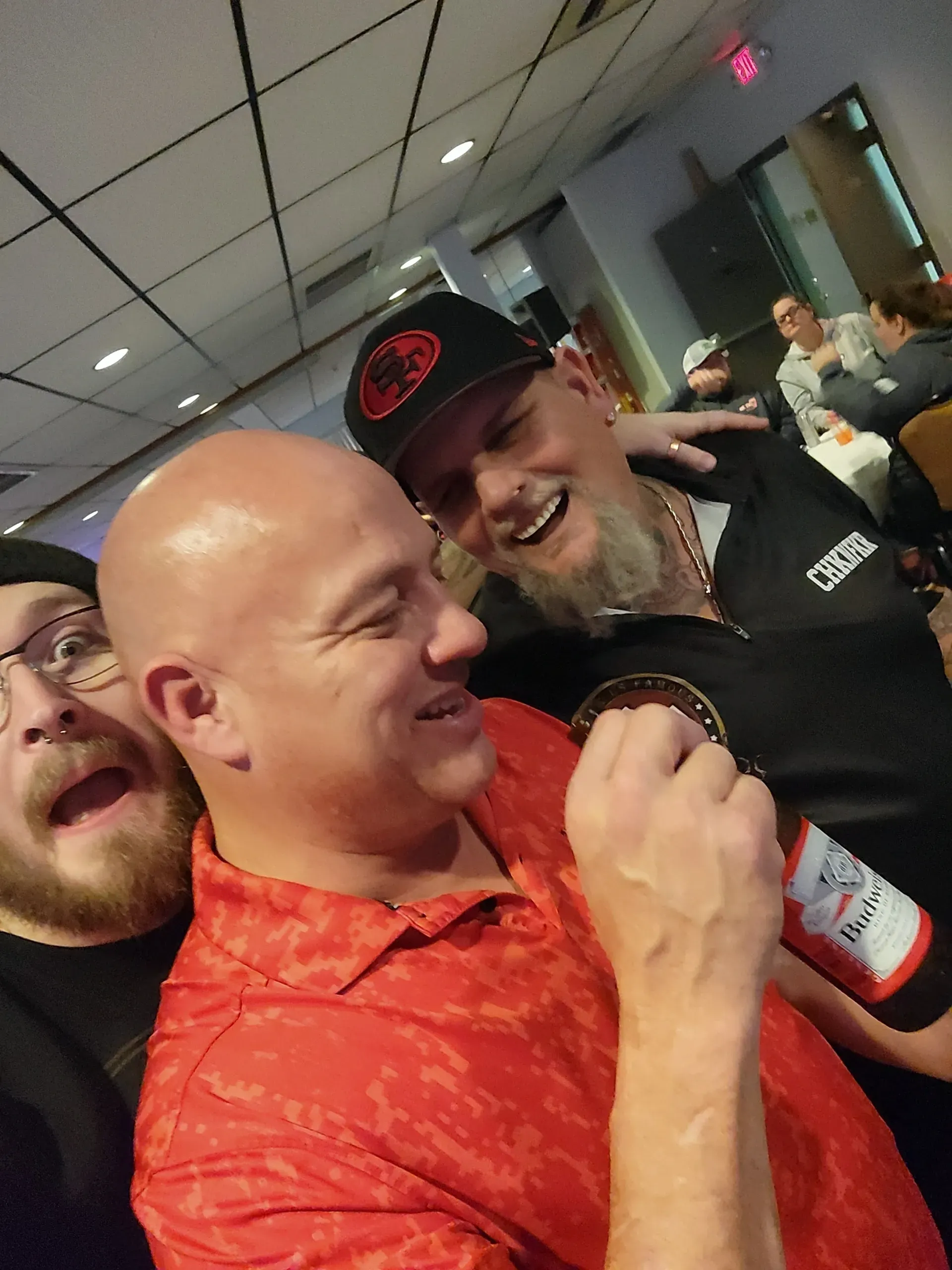 Group of friends having fun indoors