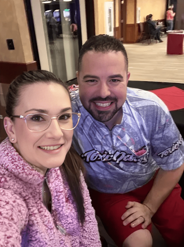 Smiling friends at an indoor event